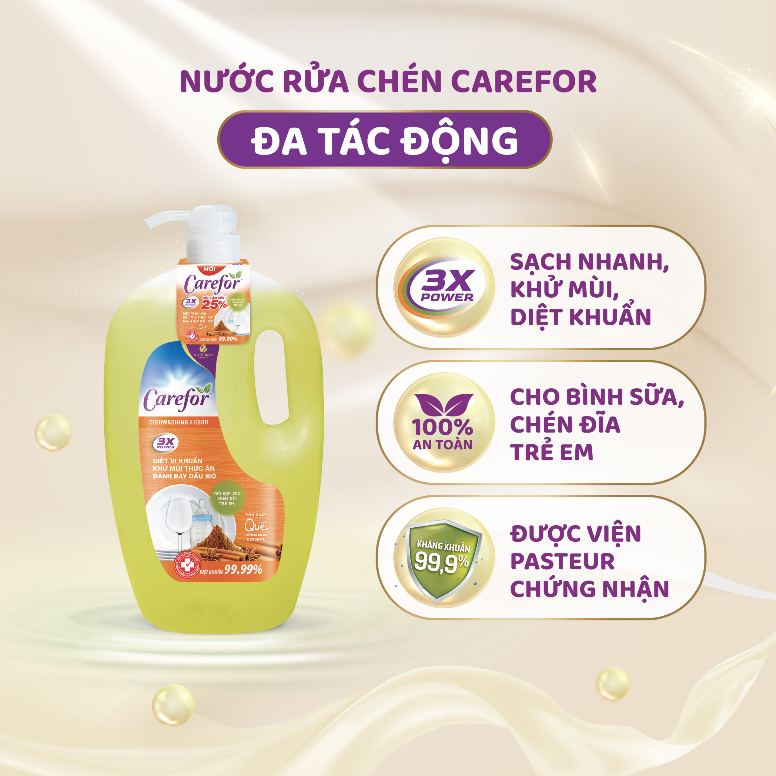 Nước rửa chén bát Carefor 1900ml - Ảnh 2