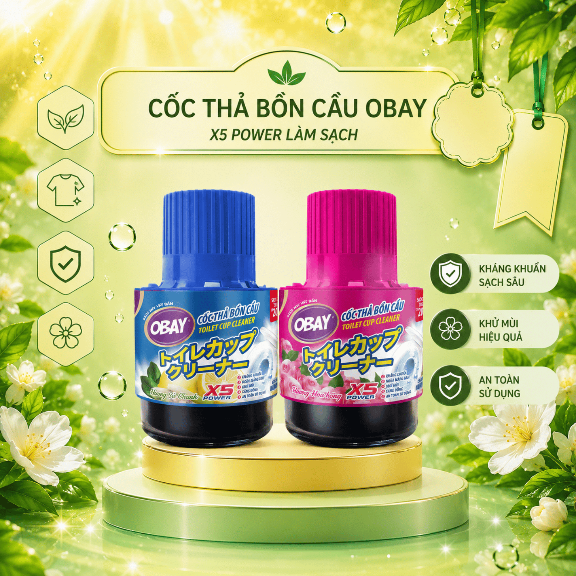 Cốc thả bồn cầu OBAY 180g