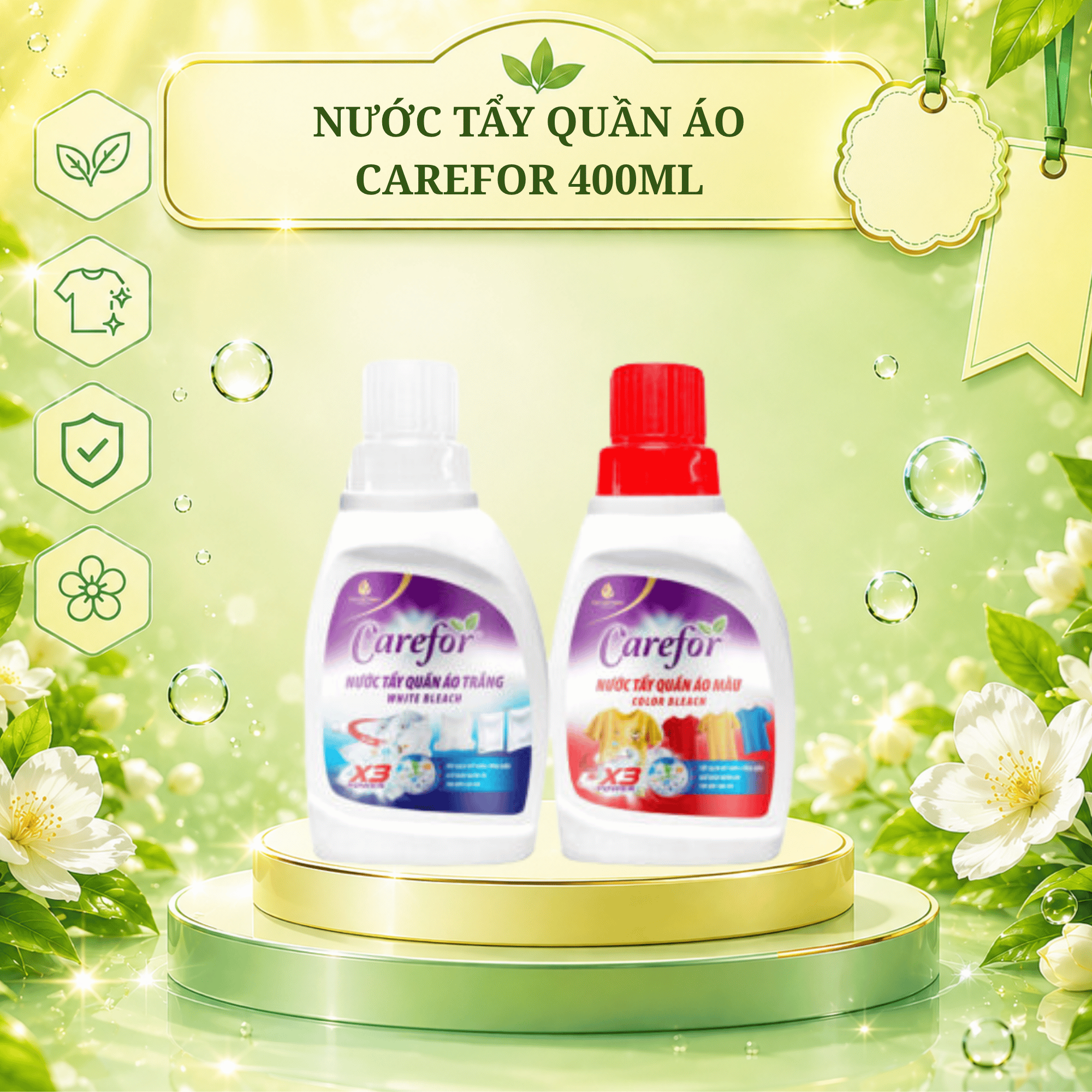 Nước tẩy quần áo Carefor 400ml