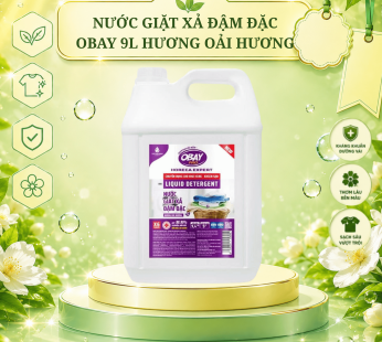 Nước giặt xả đậm đặc Obay 9L hương oải hương