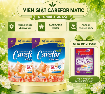 Viên giặt xả Carefor Matic hương gió xuân 315gram – Túi 30 viên