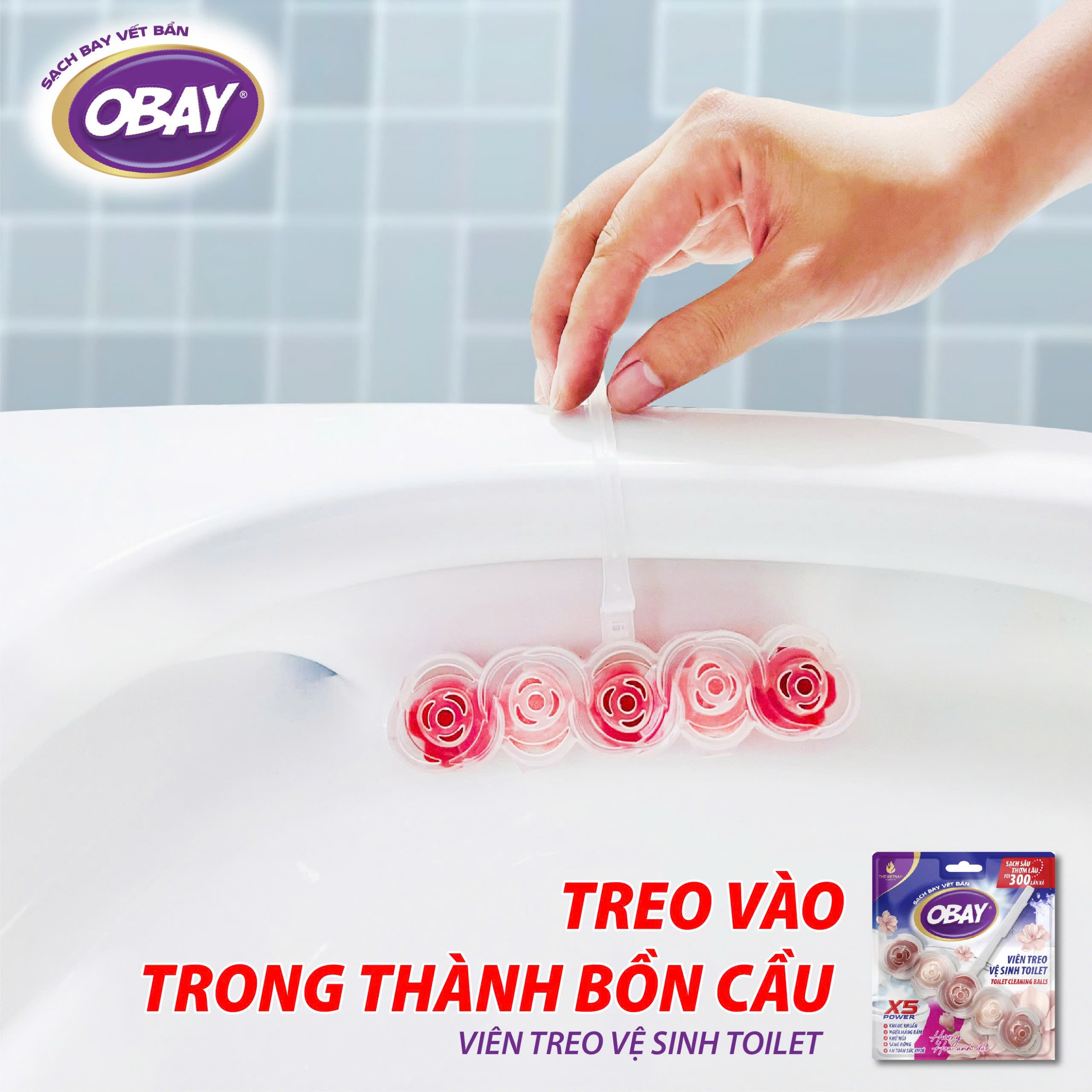 Viên treo vệ sinh Toilet Obay hương hoa anh đào 50g - Ảnh 4