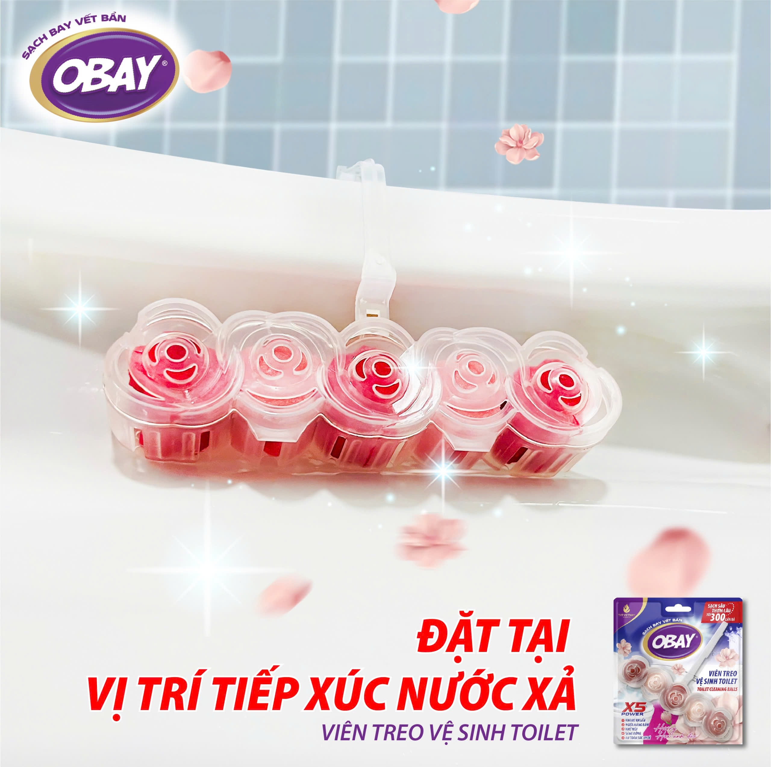 Viên treo vệ sinh Toilet Obay hương hoa anh đào 50g - Ảnh 3