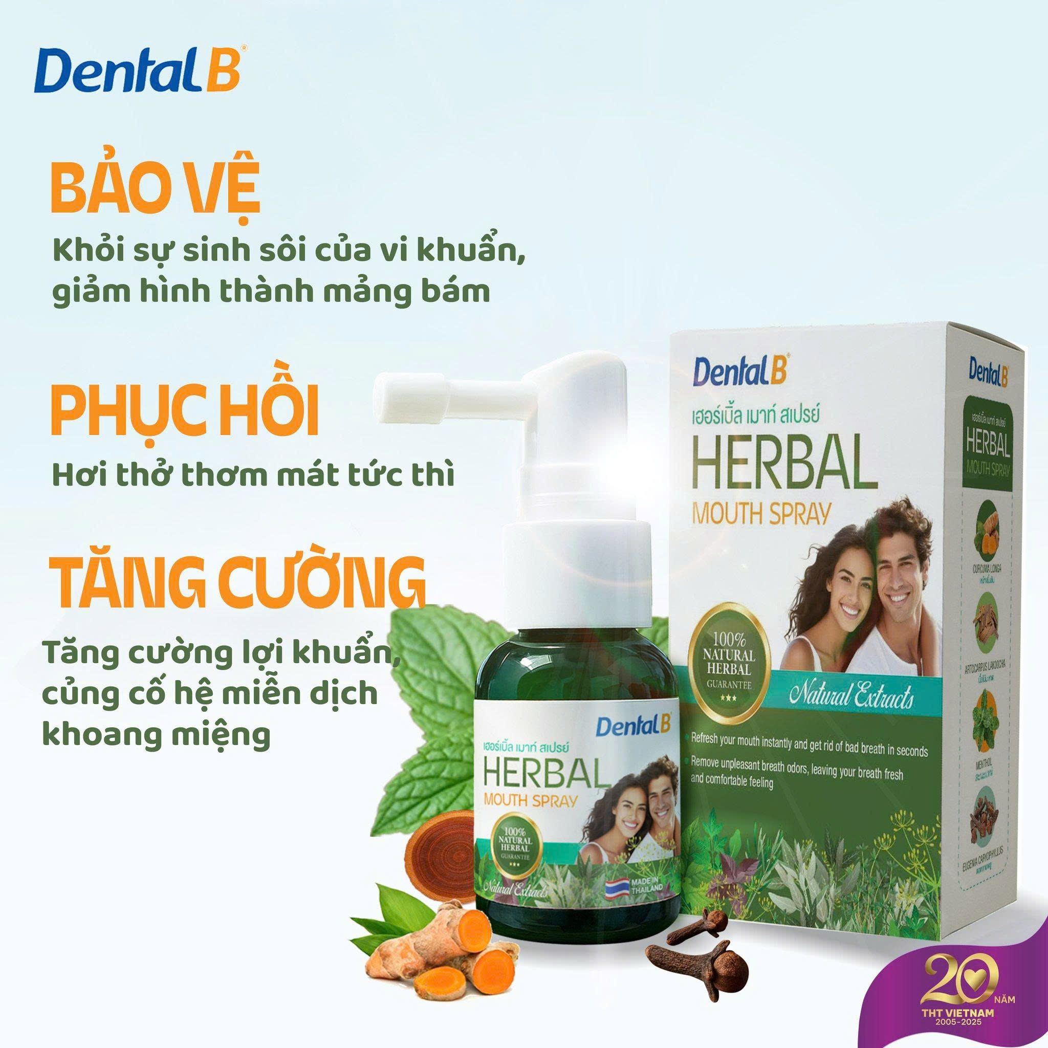 Xịt thơm miệng thảo dược Dental B Thái Lan 25ml - Ảnh 4
